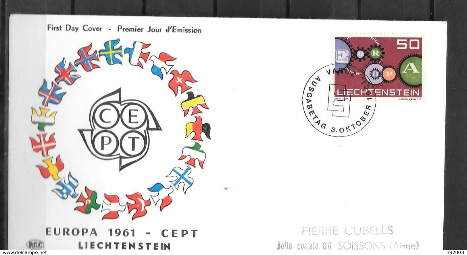 1961 - FDC - Liechtenstein - 30  - 2 - 1961