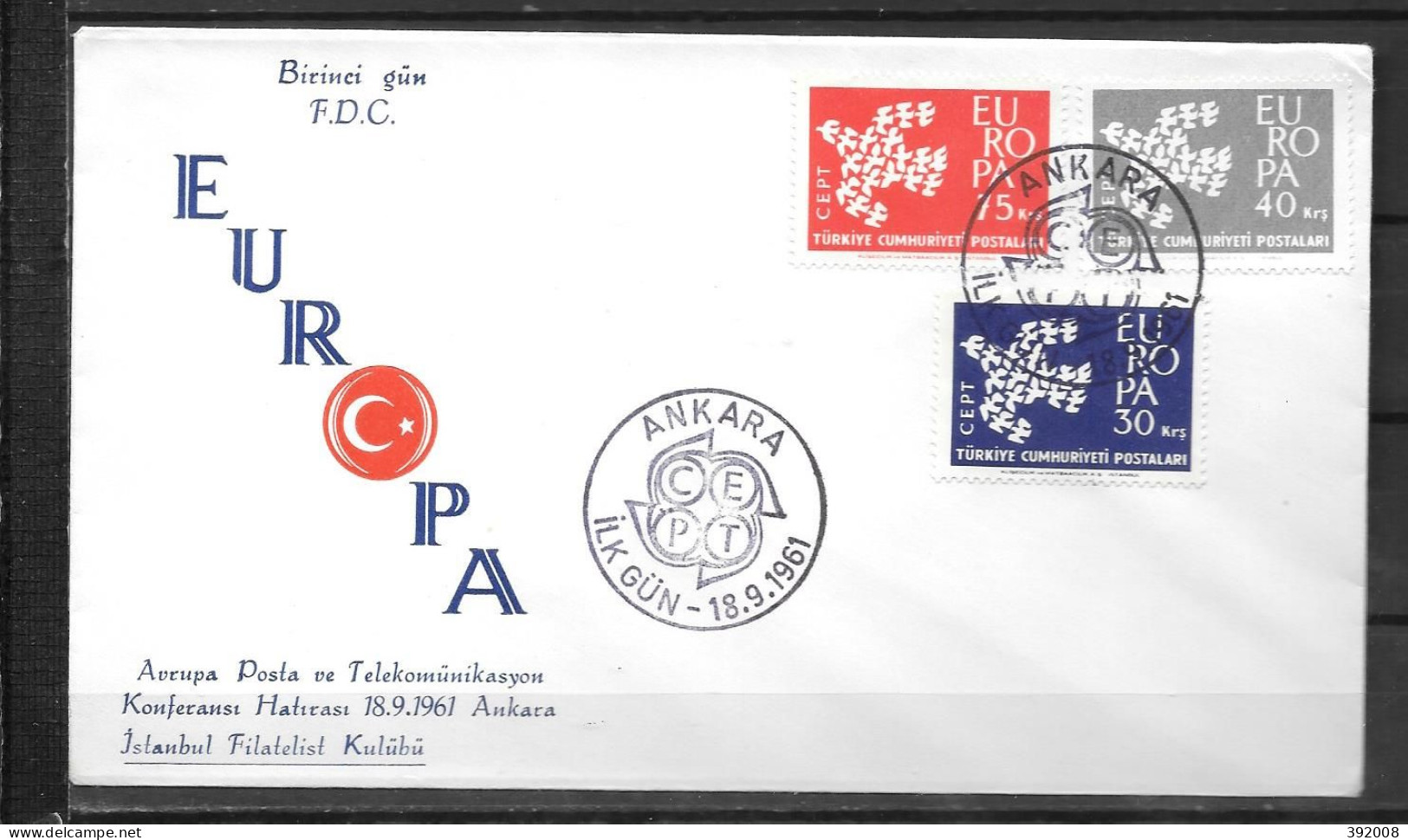 1961 - FDC - Turquie - 31  - 2 - 1961