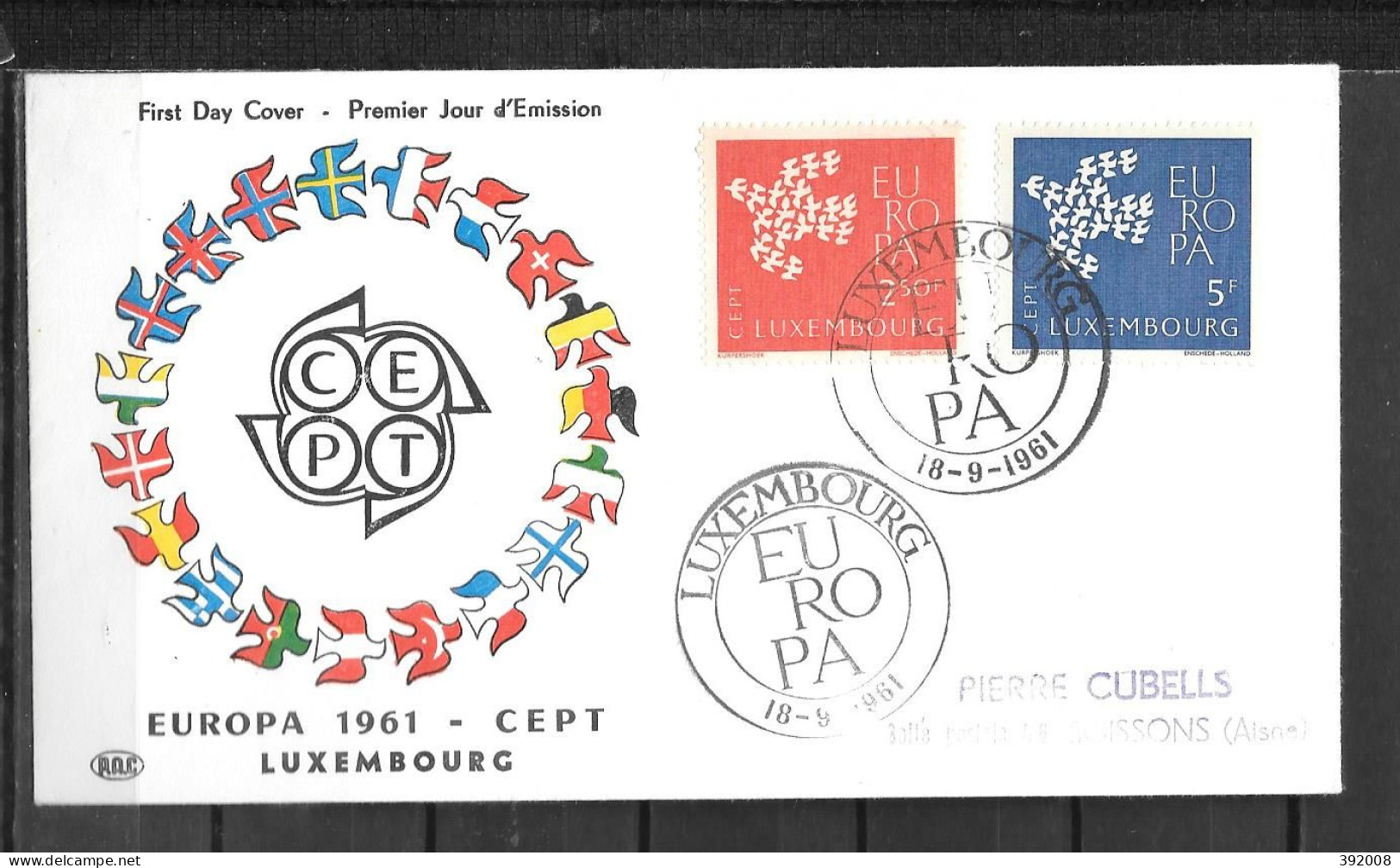1961 - FDC - Luxembourg - 30  - 2 - 1961