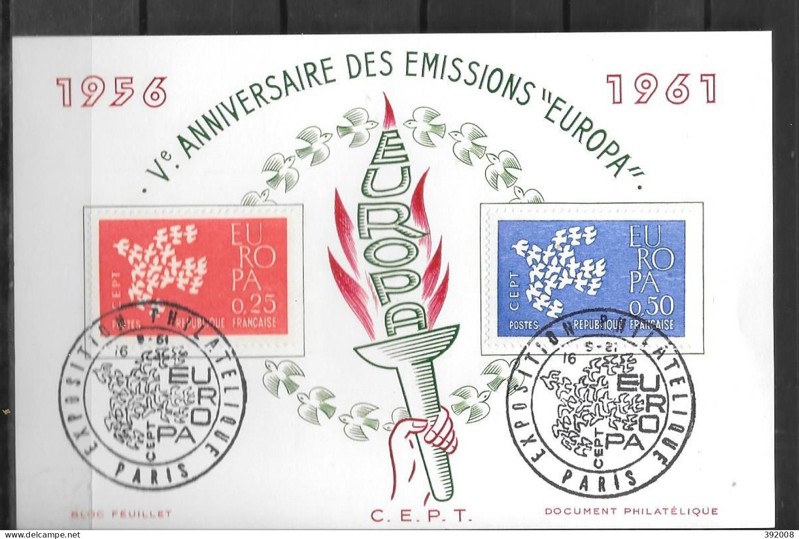 1961 - FDC - France - 28 - 2 - Paris - 1961
