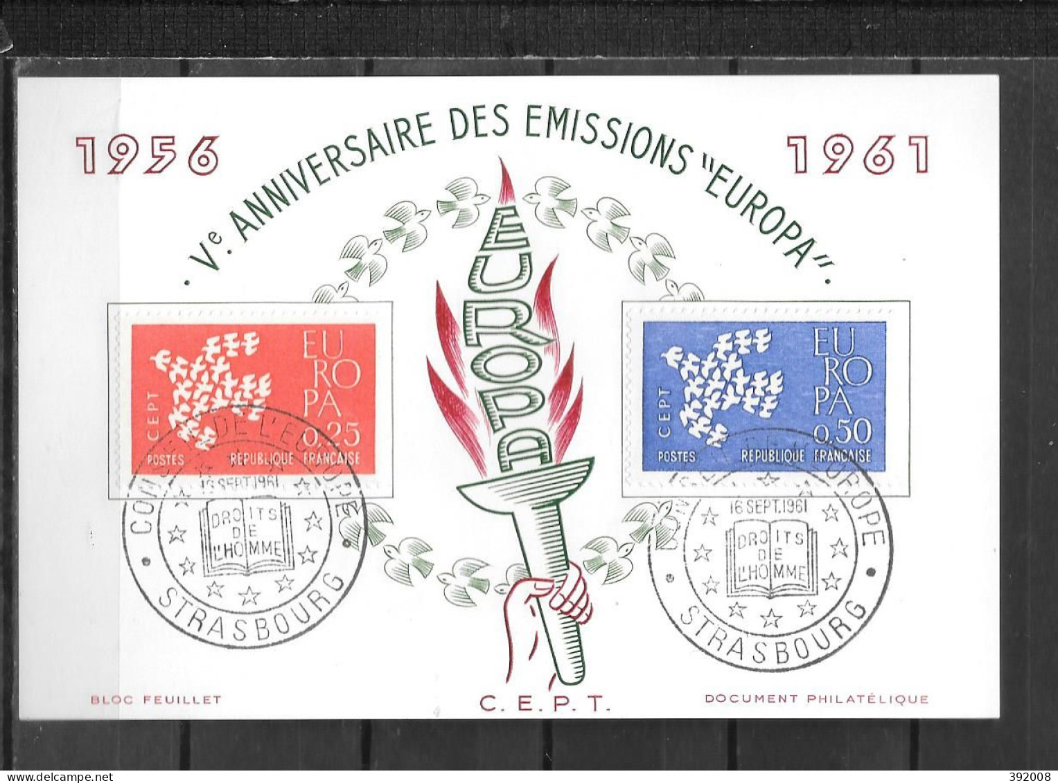 1961 - FDC - France - 28 - 1 - Strasbourg - 1961