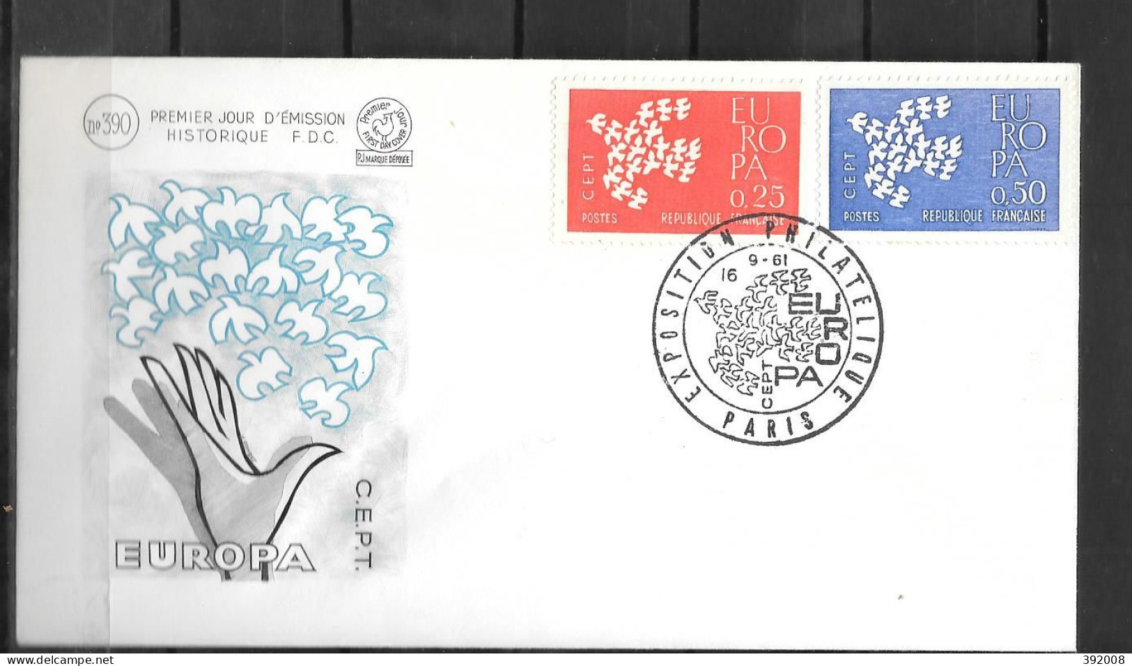 1961 - FDC - France - 28 - 5 - Paris - 1961