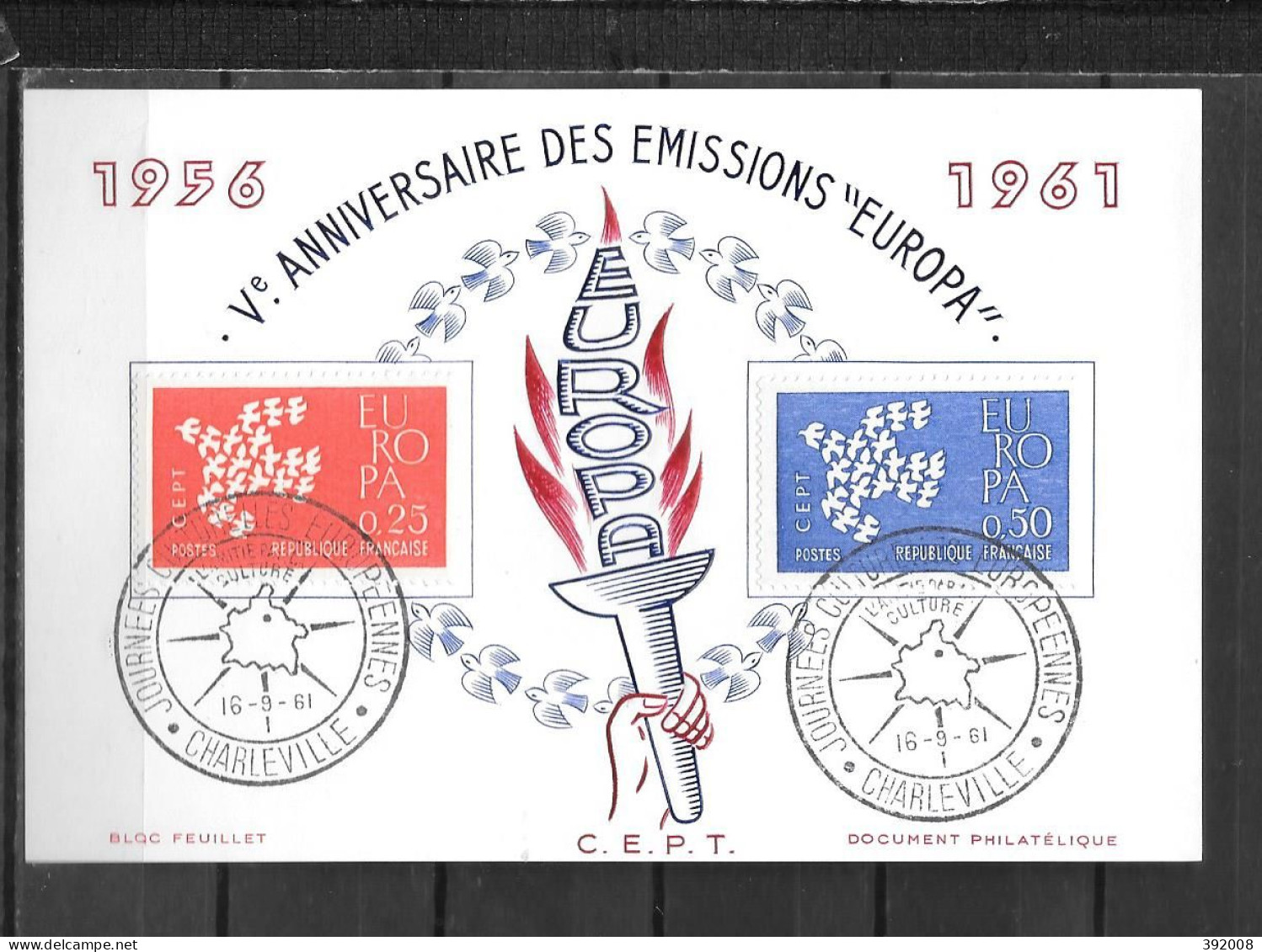 1961 - FDC - France - 28 - 4 - Charleville - 1961