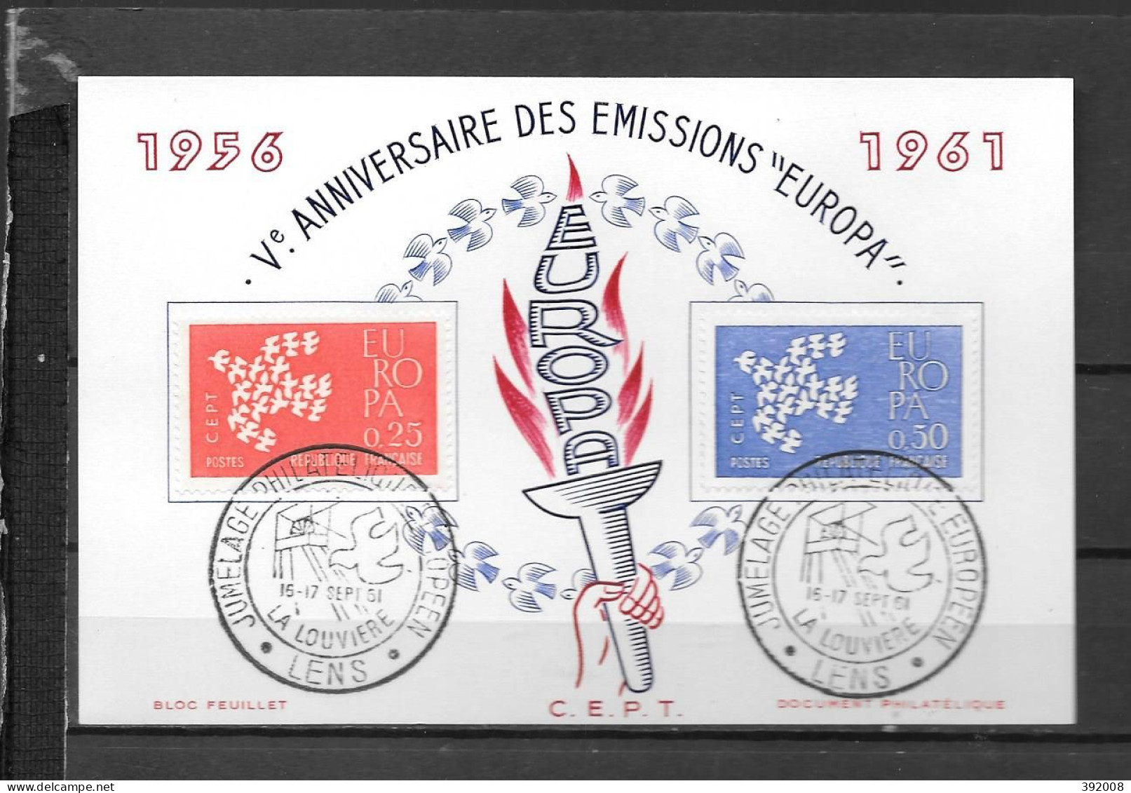 1961 - FDC - France - 28 - 3 - Lens - 1961