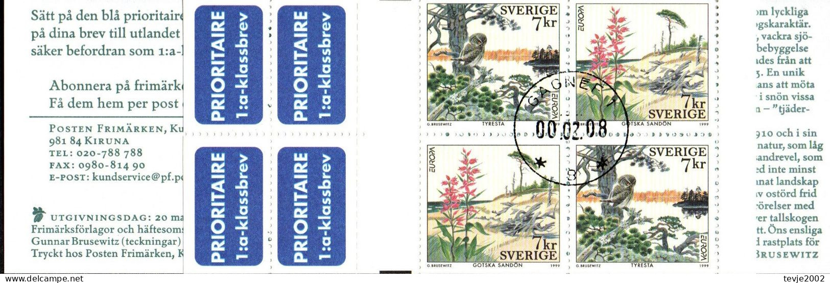 Schweden 1999 - Markenheftchen Mi.Nr. MH 254 - Gestempelt Used - Europa CEPT - 1981-..