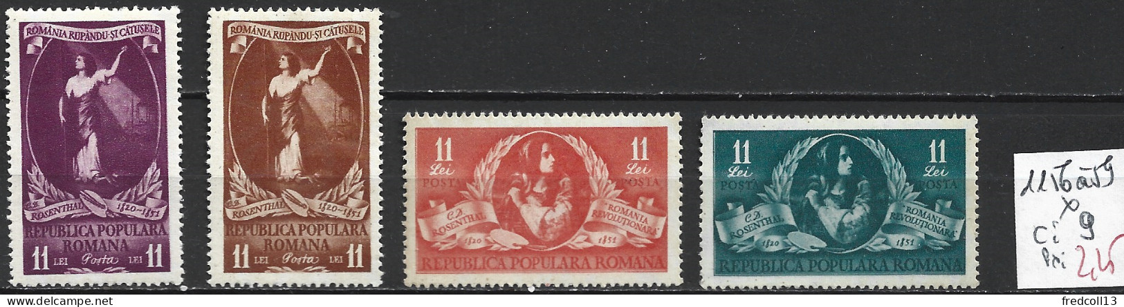 ROUMANIE 1156 à 59 * Côte Côte 9 € - Unused Stamps