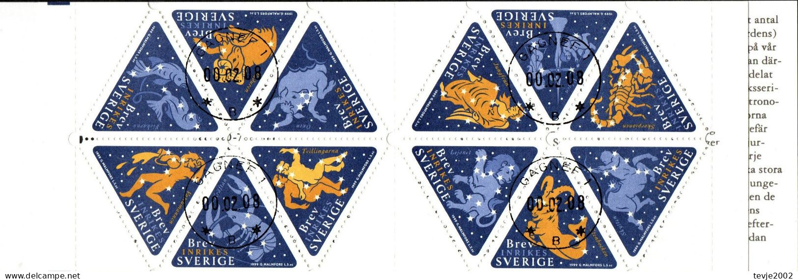 Schweden 1999 - Markenheftchen Mi.Nr. MH 256 - Gestempelt Used - 1981-..