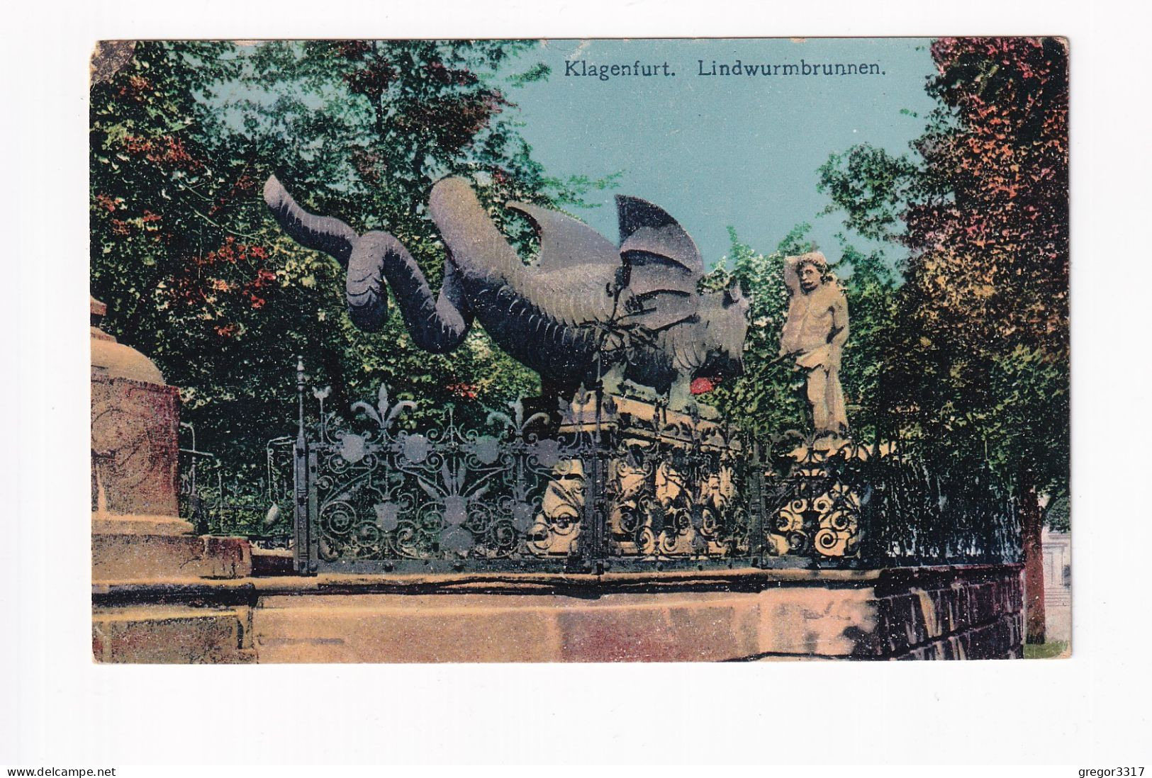 E5941) KLAGENFURT - Lindwurmbrunnen Kleinmayr 1917 - Klagenfurt