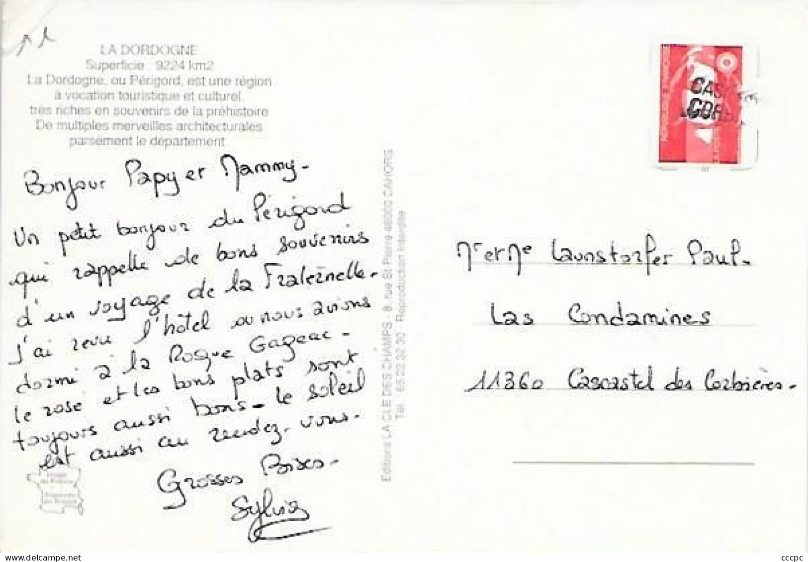 Cachet Cascastel Des Corbières 11 Sur CPM La Dordogne En Périgord Vues Multiples - Seals Of Generality