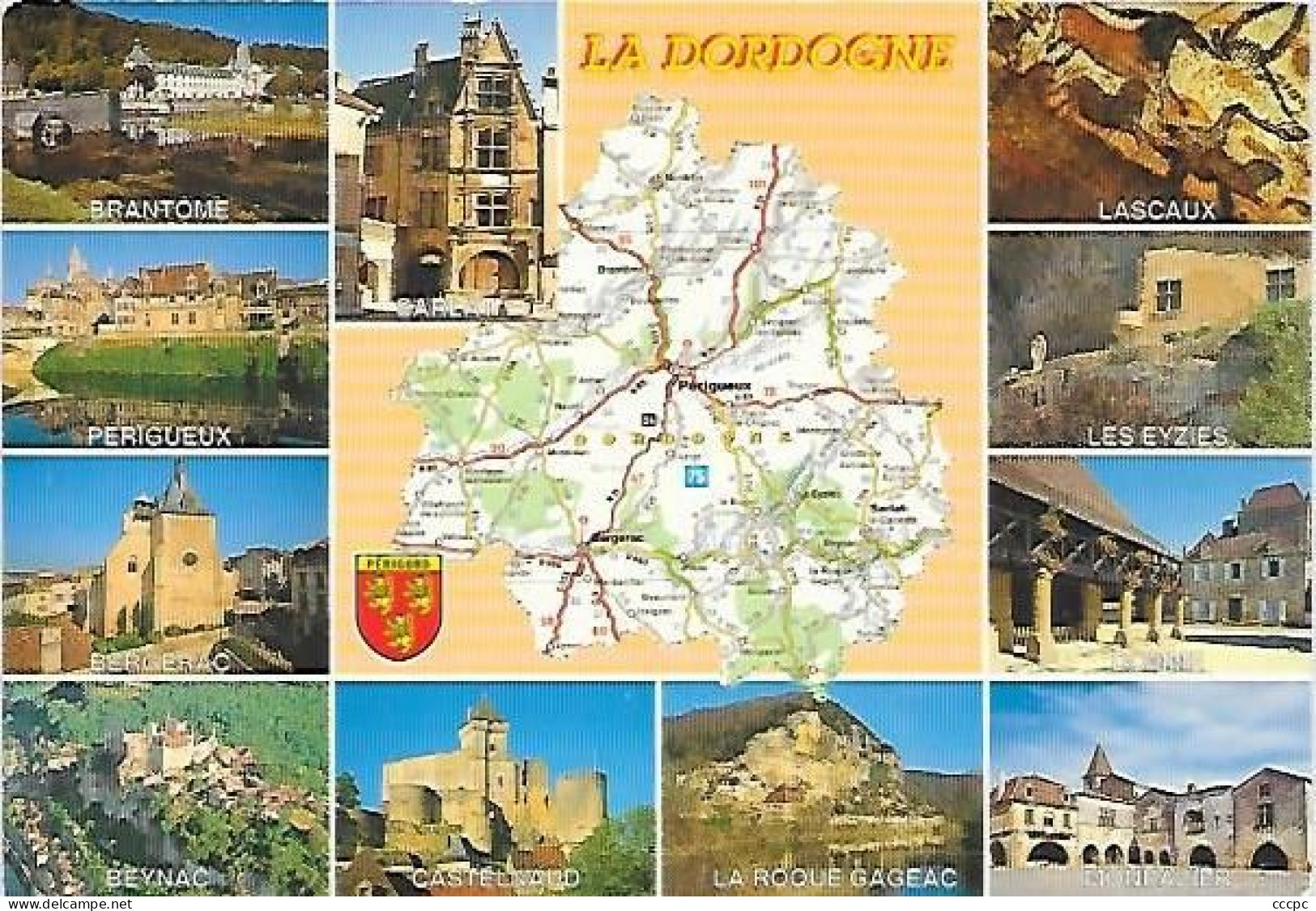 Cachet Cascastel Des Corbières 11 Sur CPM La Dordogne En Périgord Vues Multiples - Seals Of Generality
