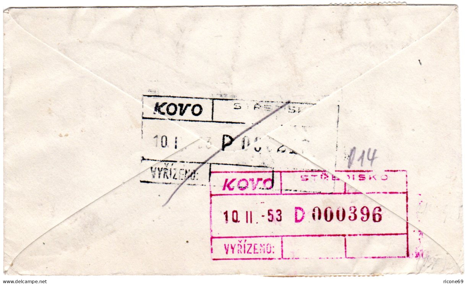 Kamerun 1953, 7 Marken Auf Einschreiben Brief V. Douala I.d. Tschechoslowakei - Autres - Afrique