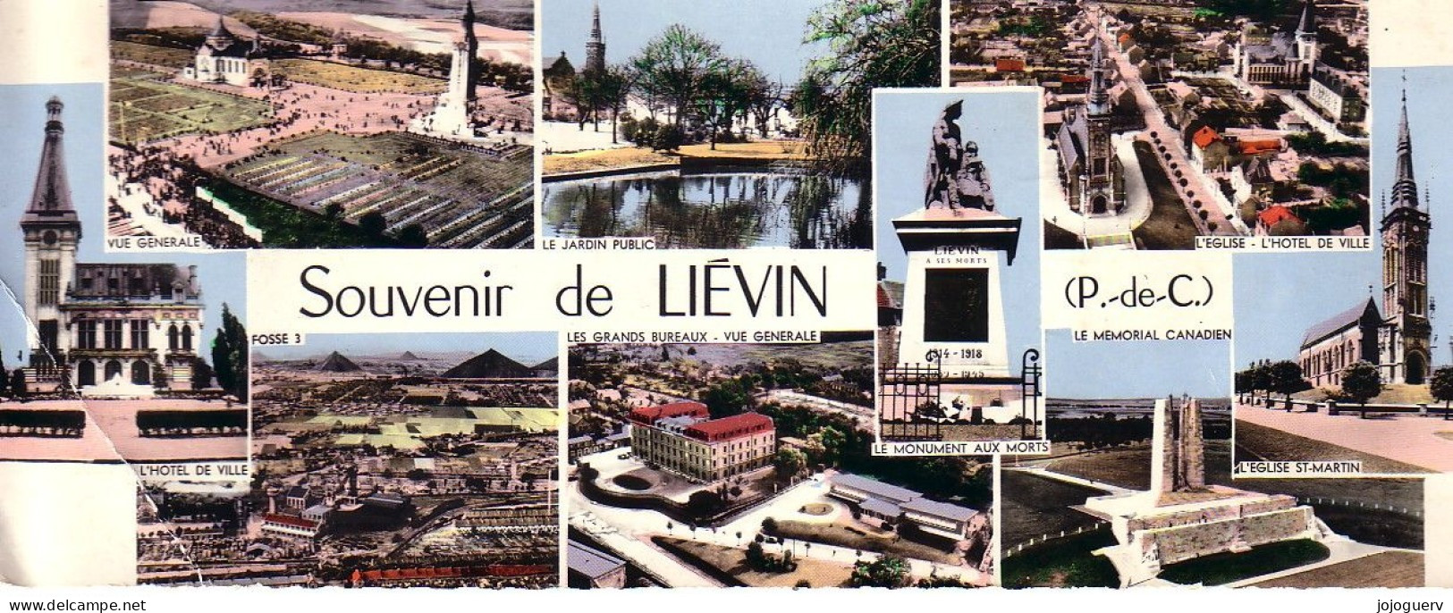 Lievin 9x22 Vue Géné, Le Jardin,l'église L'hotel De Ville, Fosse 3, Monumennt Aux Morts, Le Mémorial Canadien, L'église - Lievin