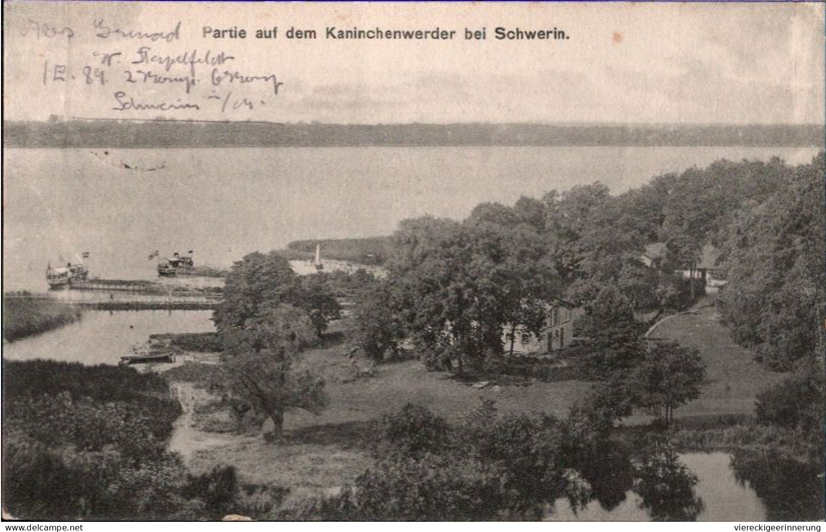 ! Alte Ansichtskarte Schwerin , Kaninchenwerder, 1917 - Schwerin