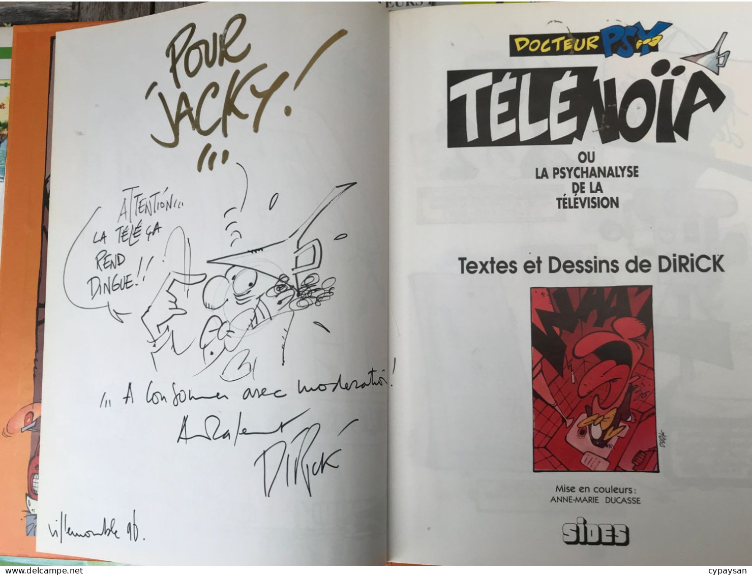 Docteur Psy 2 Télénoïa Ou La Psychanalyse De La Television RE DEDICACE BE Sides 01/1995 Dirick (BI2) - Autographs