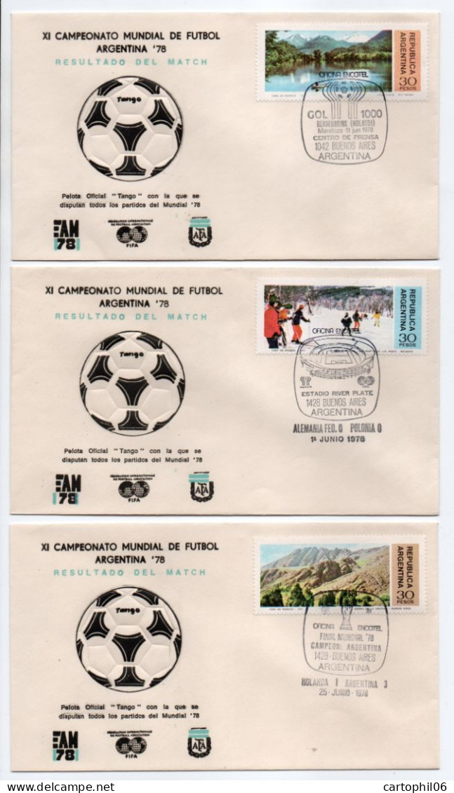 - 3 FDC COUPE DU MONDE DE FOOTBALL ARGENTINE 1978 - - 1978 – Argentine