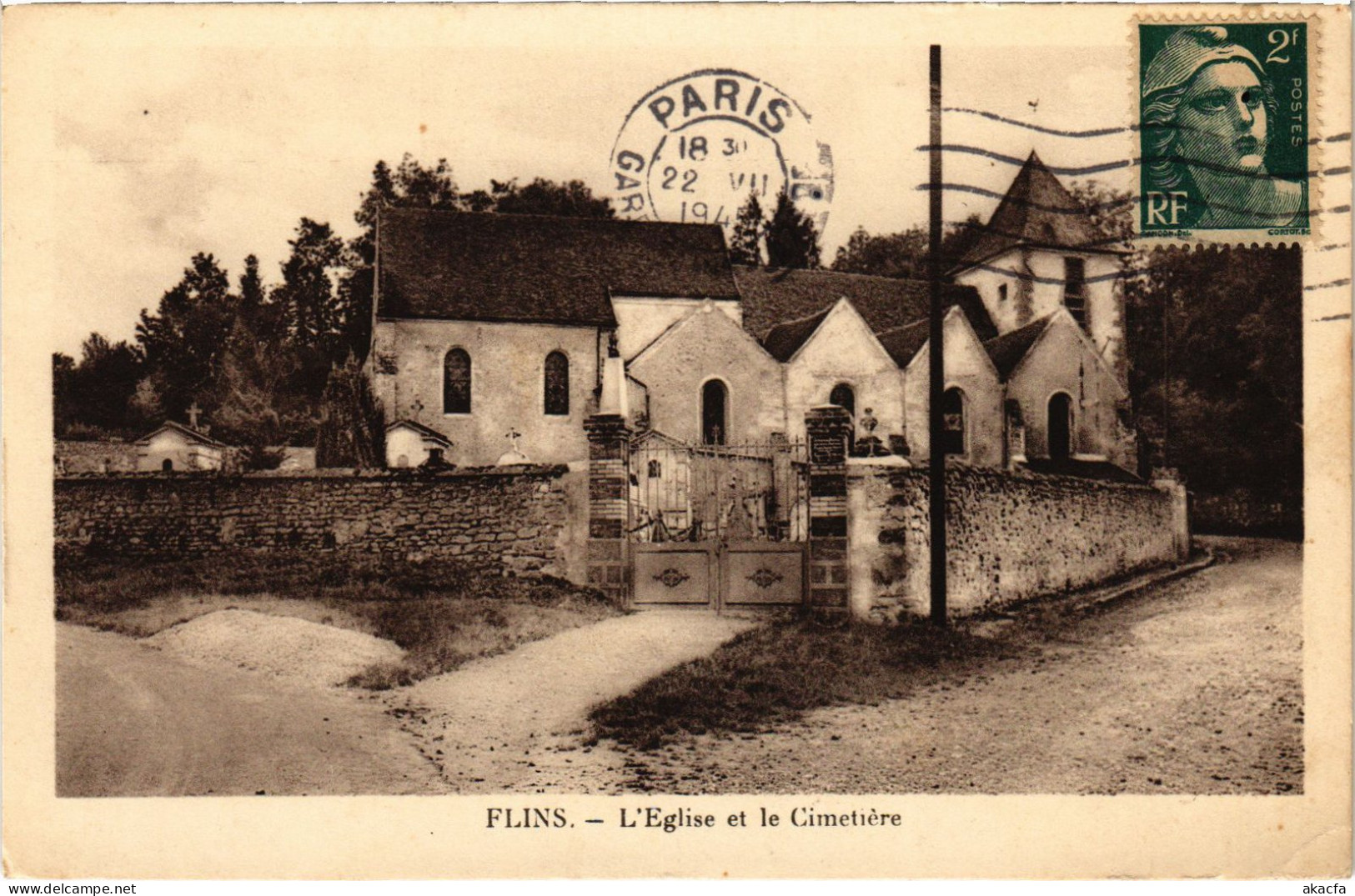 CPA FLINS-sur-SEINE L'Eglise Et Le Cimetiere (1386251) - Flins Sur Seine