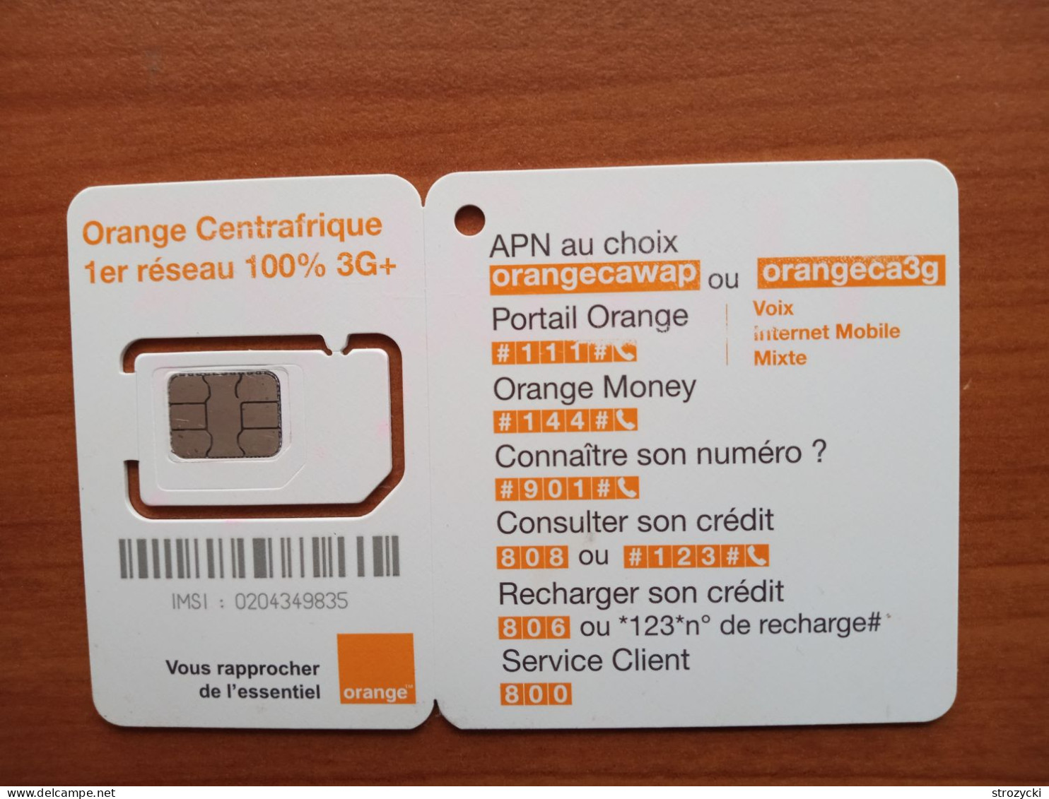 Central African Republic - Orange (standard, Micro, Nano SIM) - GSM SIM - Mint - Zentralafrik. Rep.