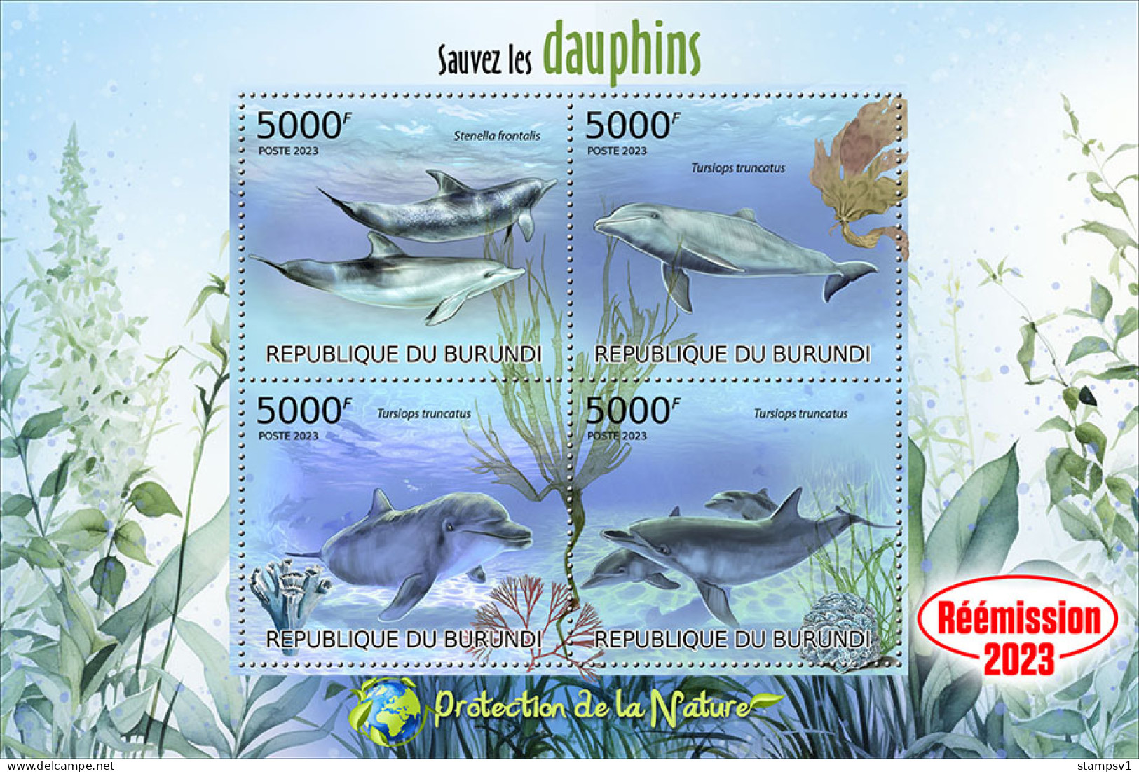 Burundi 2023 Save The Dolphins. (210) OFFICIAL ISSUE - Dolphins