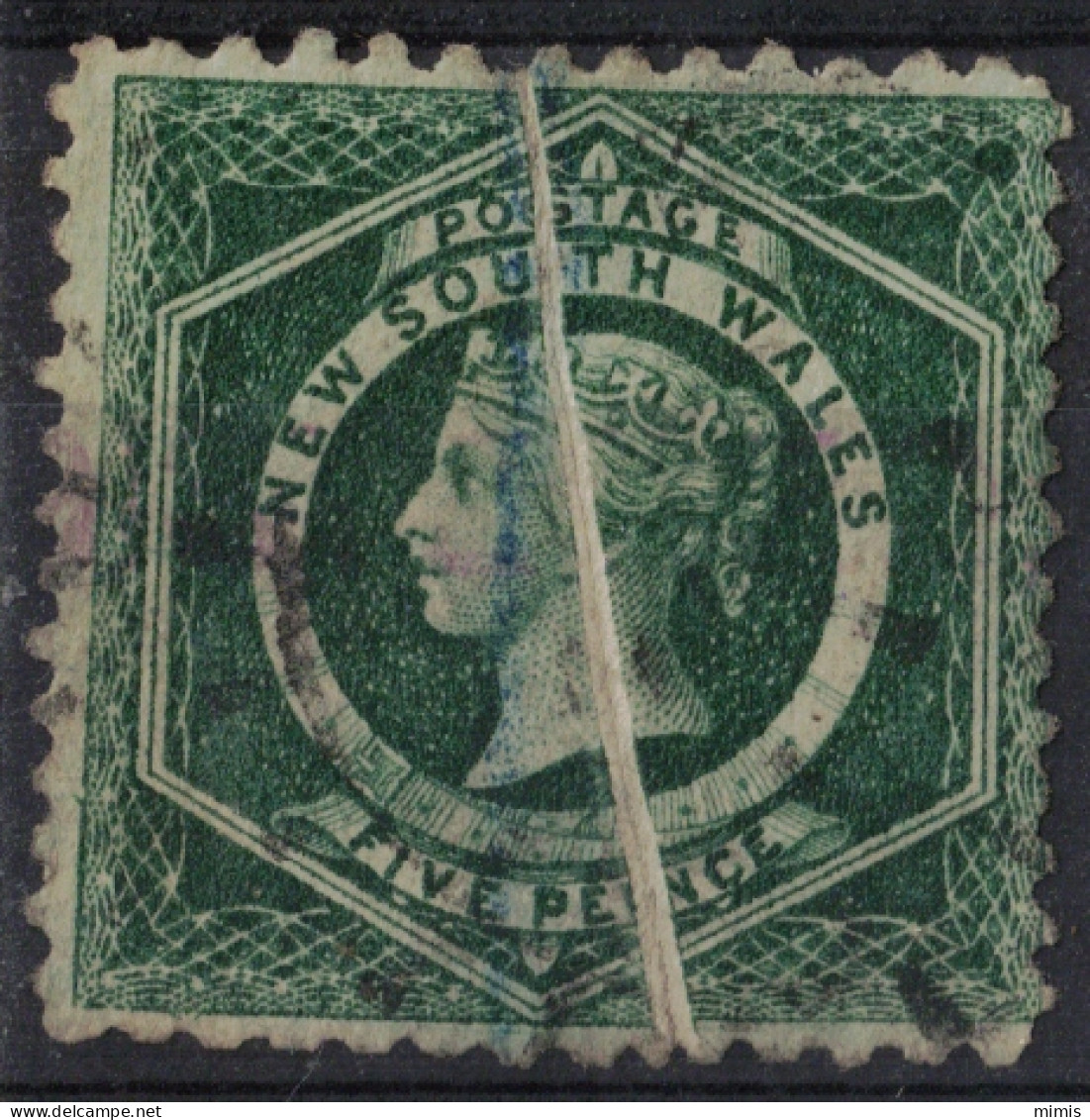 NOUVELLE GALLE DU SUD       1860       N° 29a   Oblitéré  Pliure Impression - Used Stamps