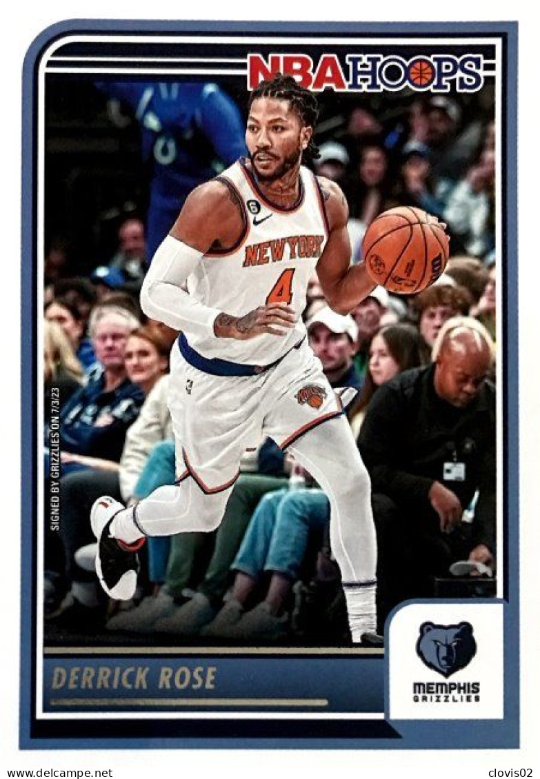 120 Derrick Rose - Memphis Grizzlies - Carte Panini 2023-2024 NBA Hoops Base Cards - Autres & Non Classés