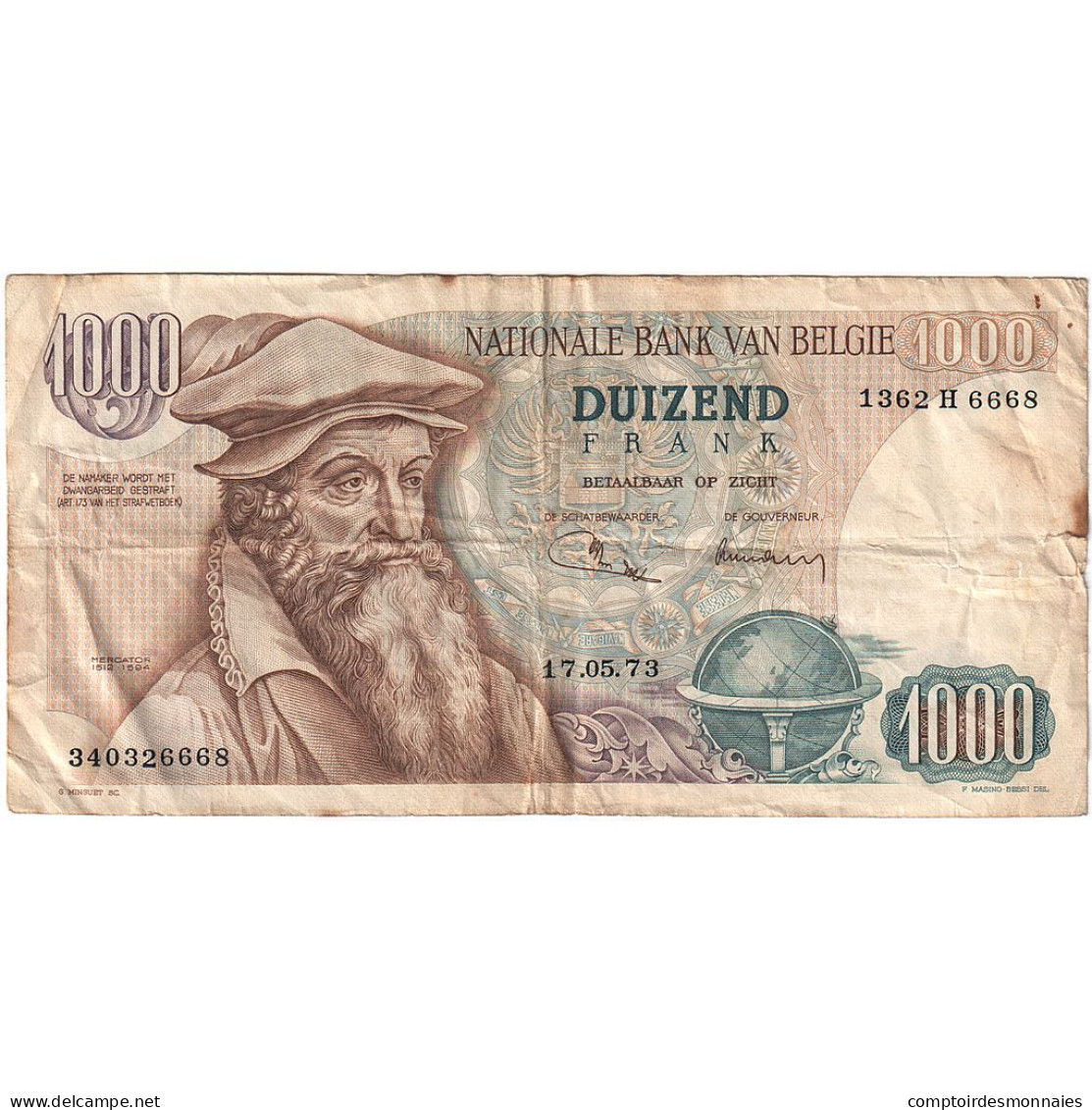 Belgique, 1000 Francs, 1973-01-15, TB - 1000 Francos