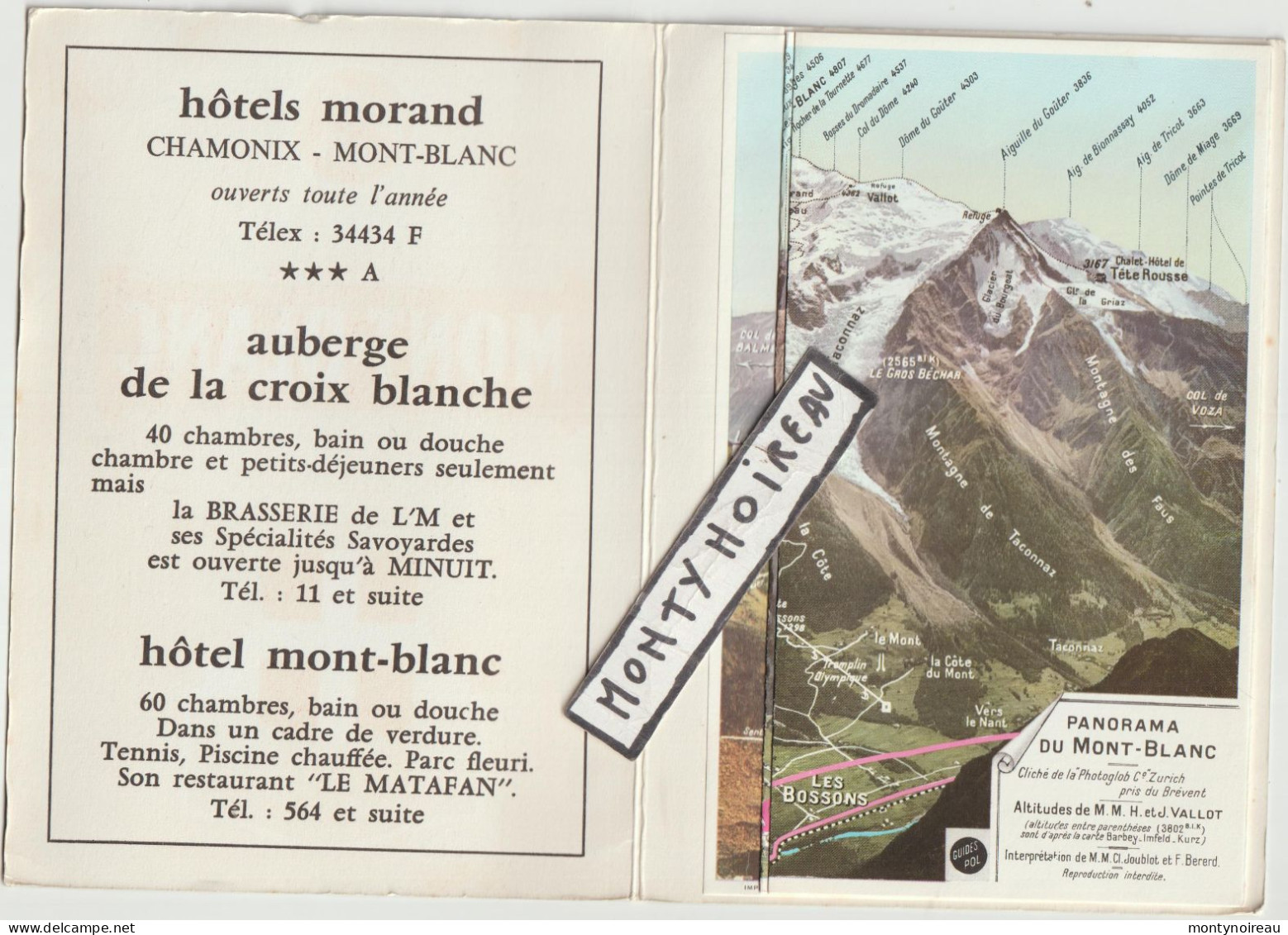 VP : Haute Savoie : Panorama MONT BLANC , Chamonix, édité Guides Pol Lyon - Other & Unclassified