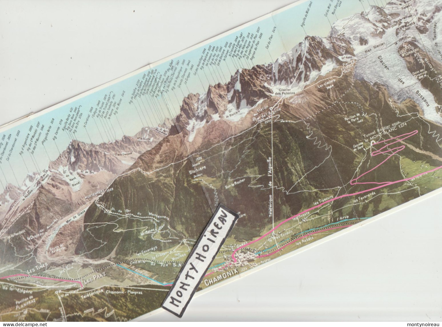 VP : Haute Savoie : Panorama MONT BLANC , Chamonix, édité Guides Pol Lyon - Otros & Sin Clasificación