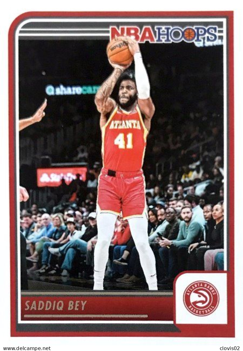 136 Saddiq Bey - Atlanta Hawks - Carte Panini 2023-2024 NBA Hoops Base Cards - Sonstige & Ohne Zuordnung