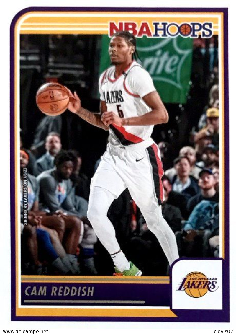 142 Cam Reddish - Los Angeles Lakers - Carte Panini 2023-2024 NBA Hoops Base Cards - Altri & Non Classificati