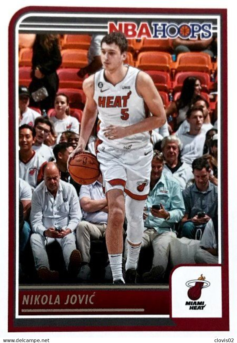 156 Nikola Jovic - Miami Heat - Carte Panini 2023-2024 NBA Hoops Base Cards - Autres & Non Classés
