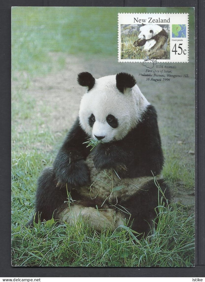 New Zealand, Giant Panda,  Maximum Card On Postal Stationery, 1994. - Entiers Postaux