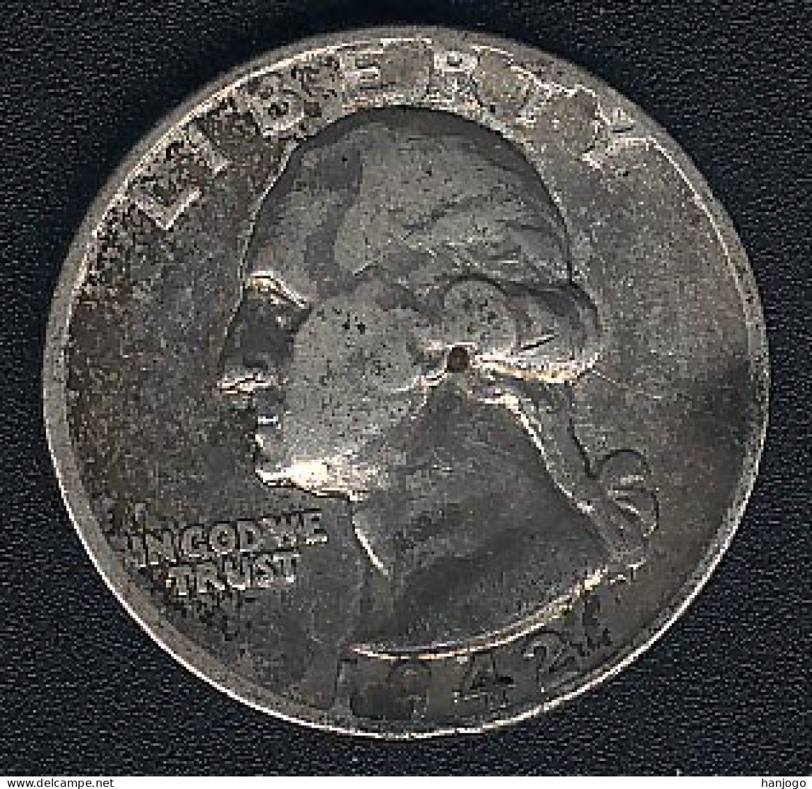 USA, 1/4 Dollar 1942, Silber, Washington - 1932-1998: Washington