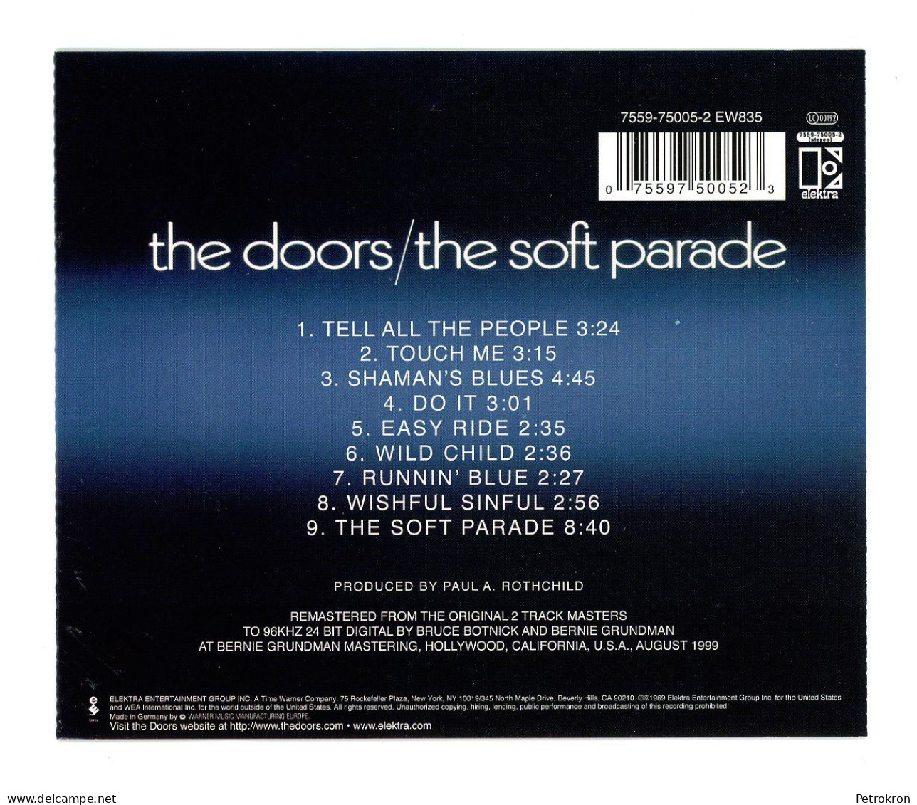 CD The Doors Jim Morrison The Soft Parade Digital Remastered 1999 Top! - Rock