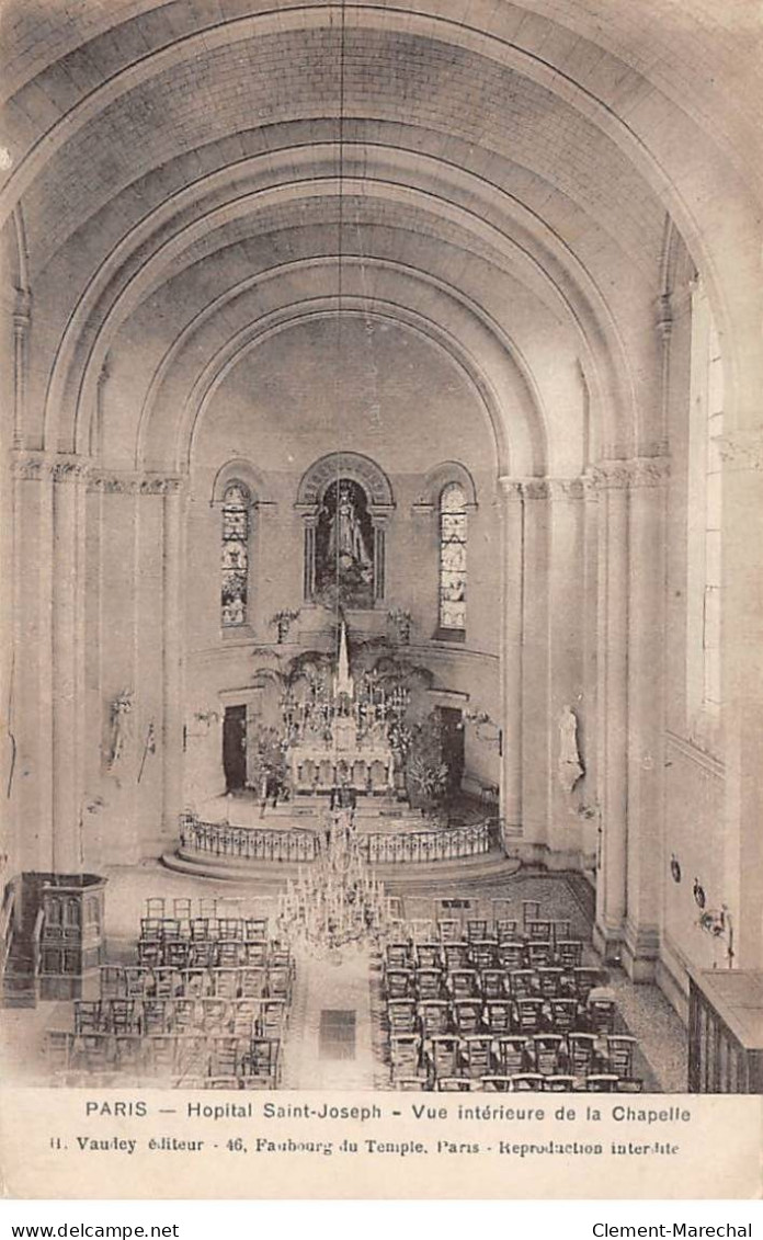 PARIS - Hôpital Saint Joseph - Vue Intérieure De La Chapelle - Très Bon état - Santé, Hôpitaux