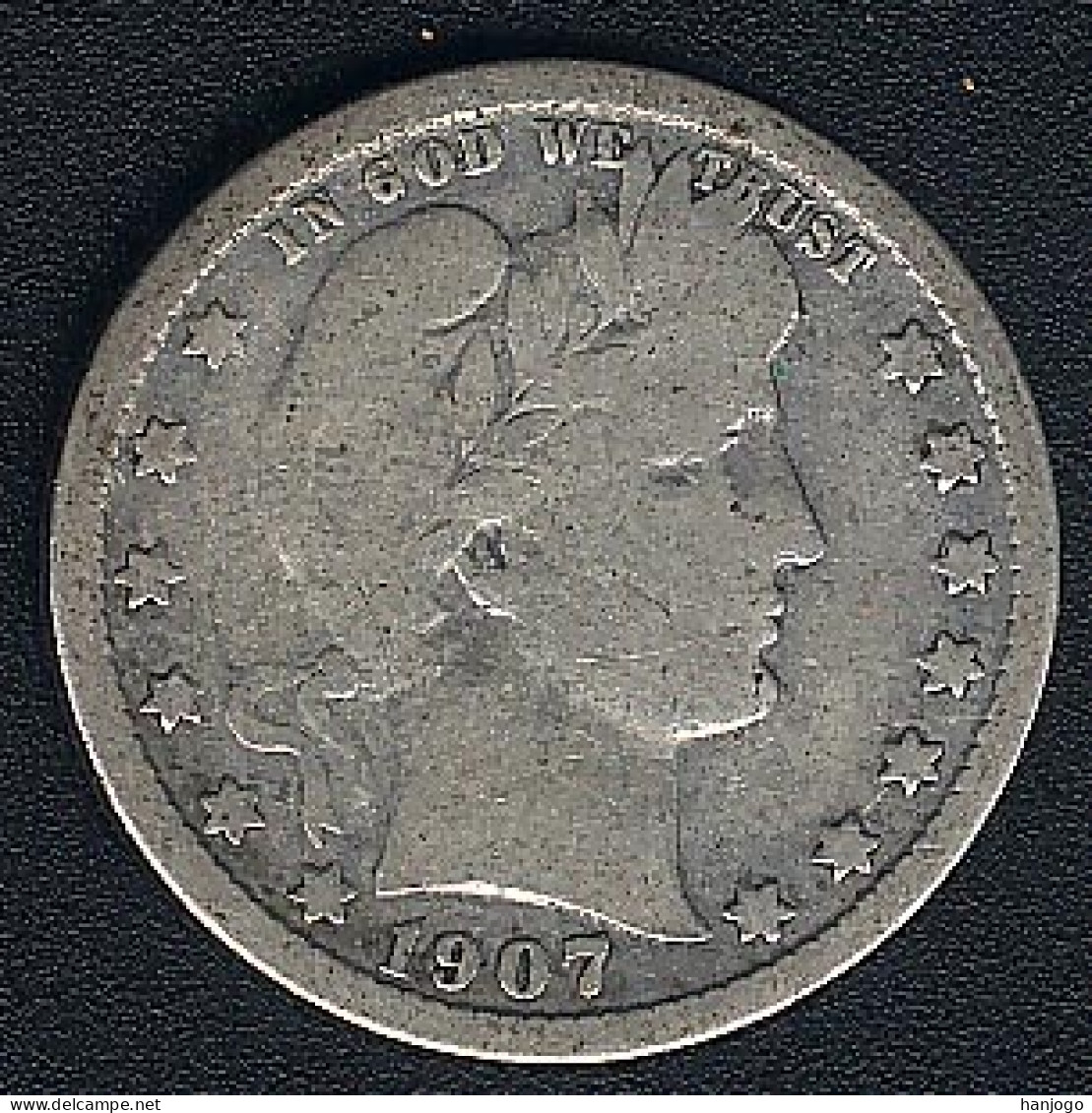 USA, 1/4 Dollar 1907 O, Silber, Barber - 1892-1916: Barber