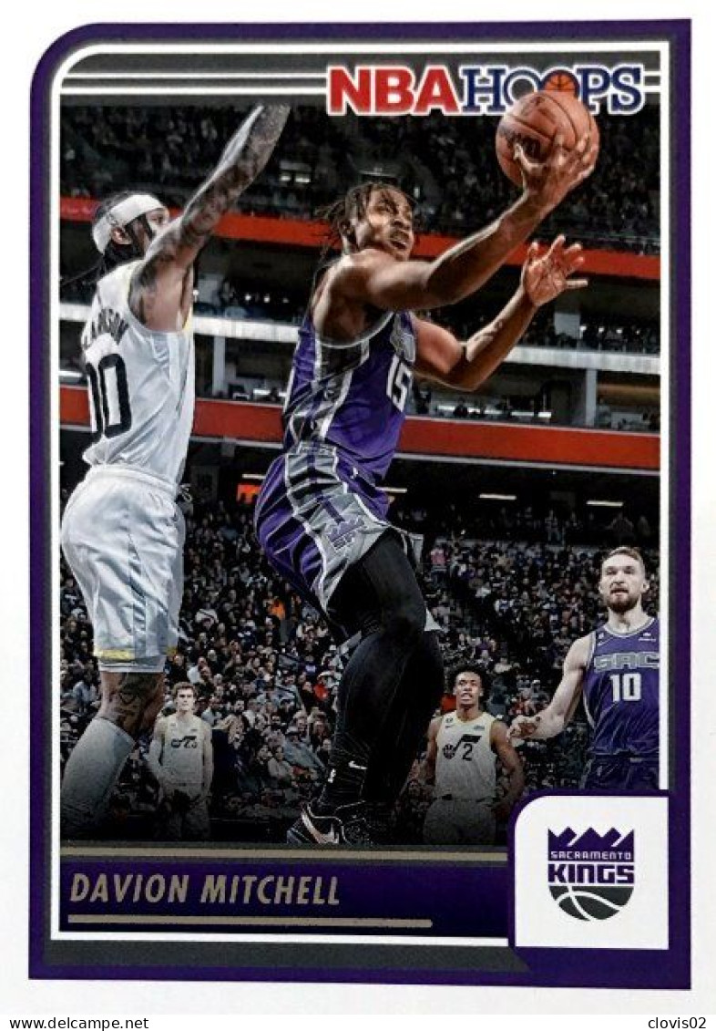 182 Davion Mitchell - Sacramento Kings - Carte Panini 2023-2024 NBA Hoops Base Cards - Andere & Zonder Classificatie