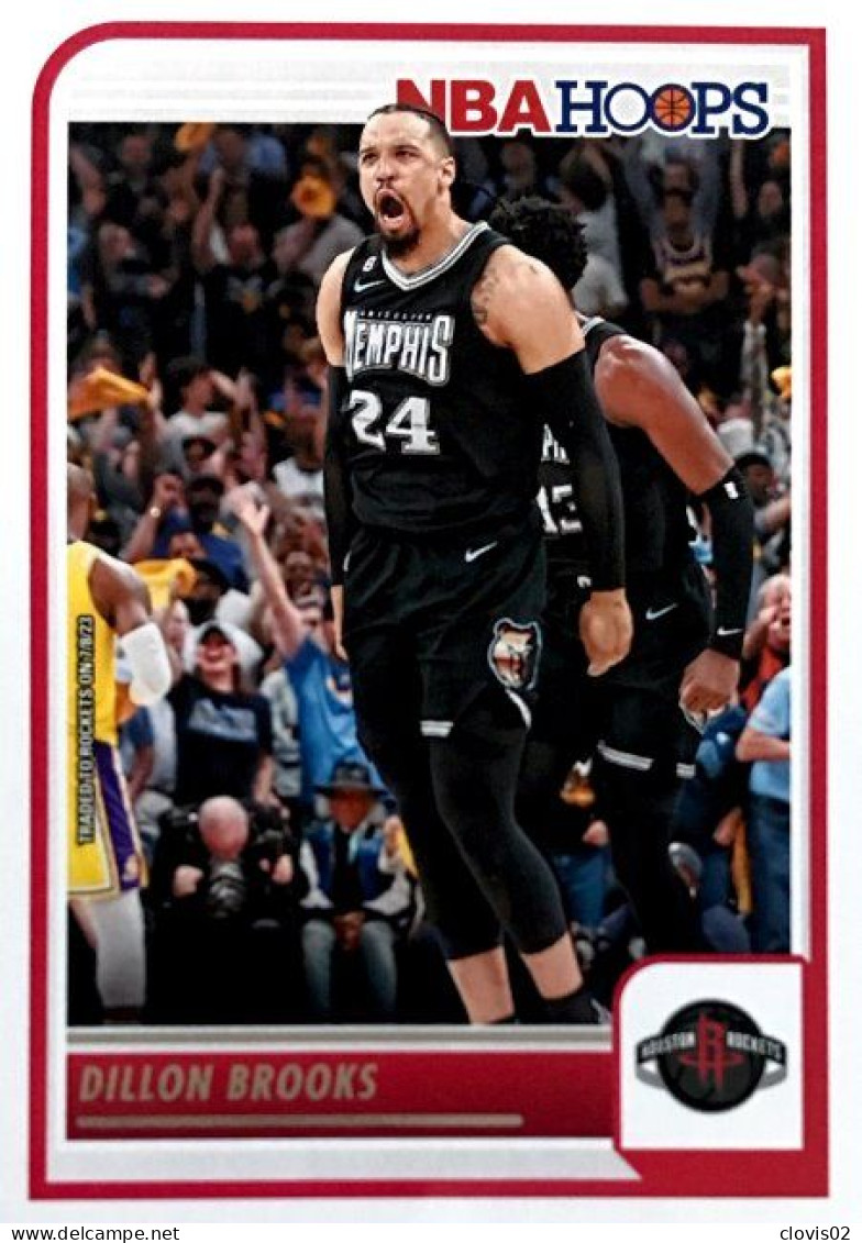 187 Dillon Brooks - Houston Rockets - Carte Panini 2023-2024 NBA Hoops Base Cards - Sonstige & Ohne Zuordnung