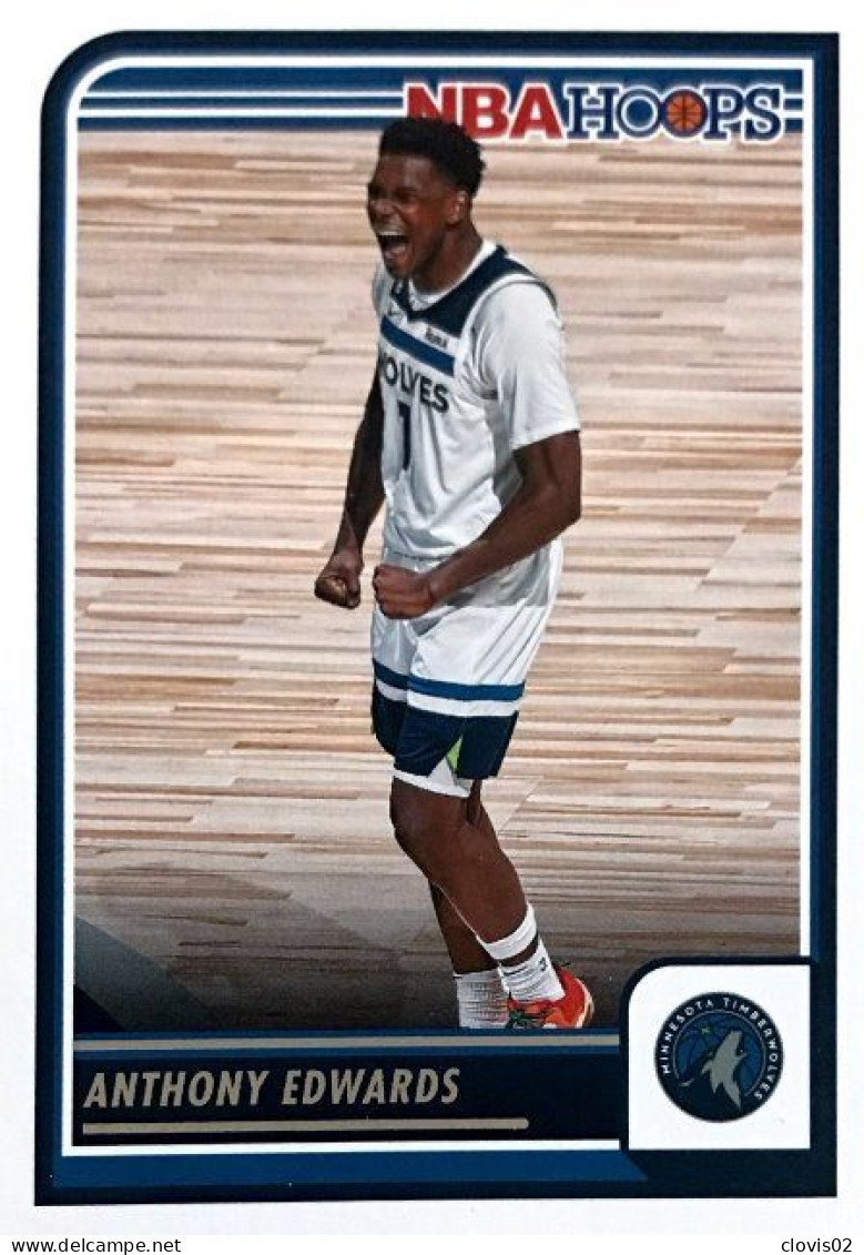 189 Anthony Edwards - Minnesota Timberwolves - Carte Panini 2023-2024 NBA Hoops Base Cards - Sonstige & Ohne Zuordnung