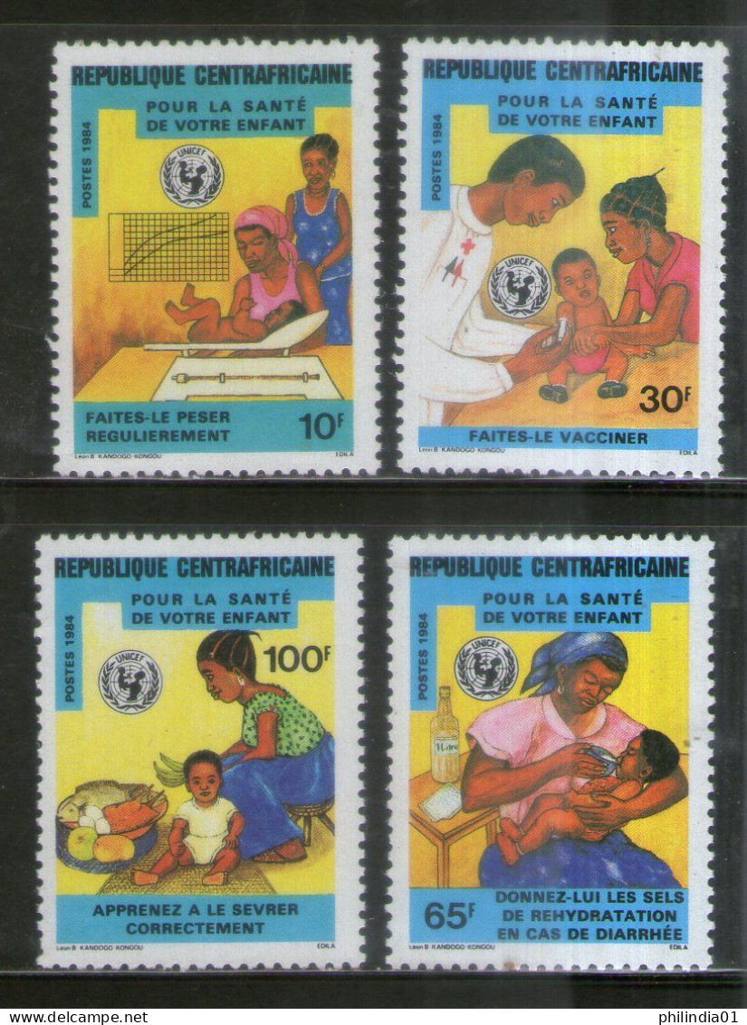 Central African Rep. 1984 UNICEF Child Health Sc 666-69 MNH # 304 - UNICEF