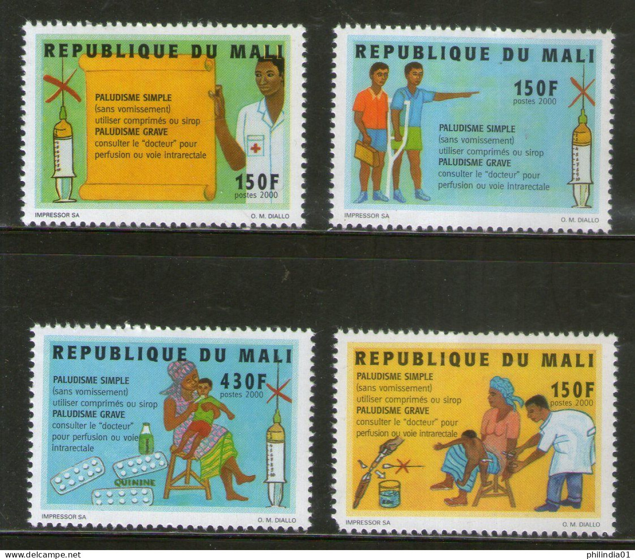 Mali 2000 Campaign Against Malaria Health Medicine Sc 1093-96 MNH # 340 - Medicina