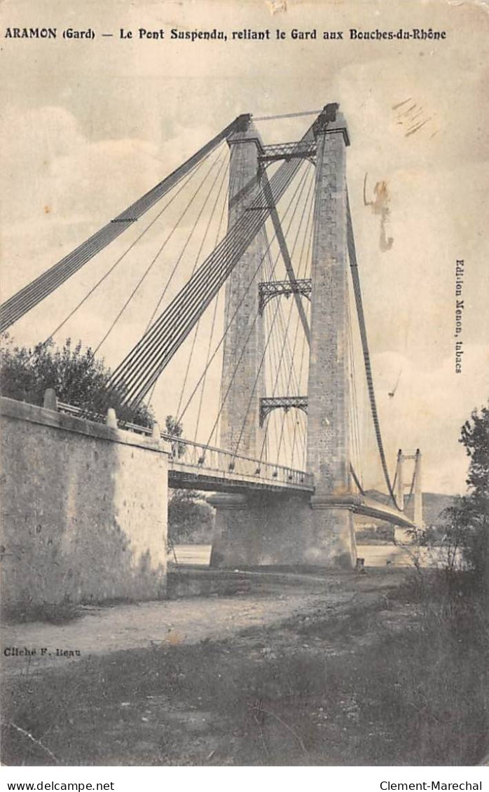 ARAMON - Le Pont Suspendu - état - Aramon