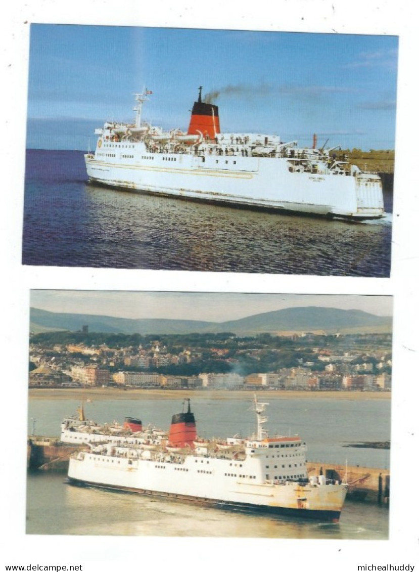 2 POSTCARDS    ISLE OF MAN   FERRIES  MV CHANNEL  ENTENTE AND KING ORRY - Ferries