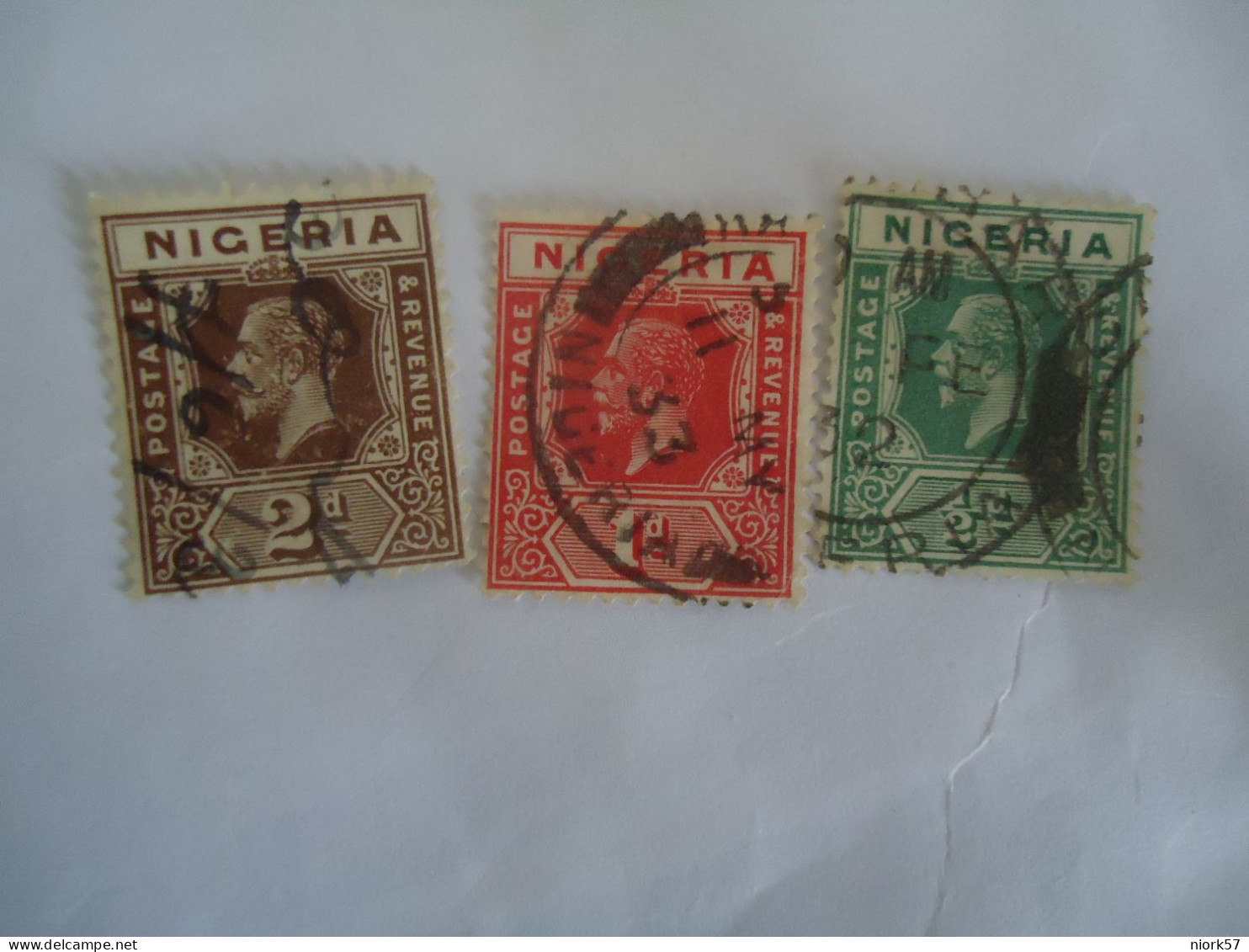 NIGERIA  USED  3  STAMPS KINGS  WITH  POSTMARK - Nigeria (...-1960)