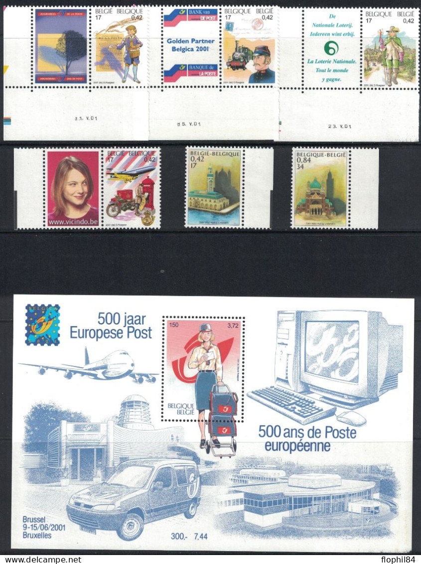 BELGIQUE - DE L'ANNEE 2001 EN POCHETTE DE LA POSTE - NEUF - FACIALE 50€29. - Unused Stamps