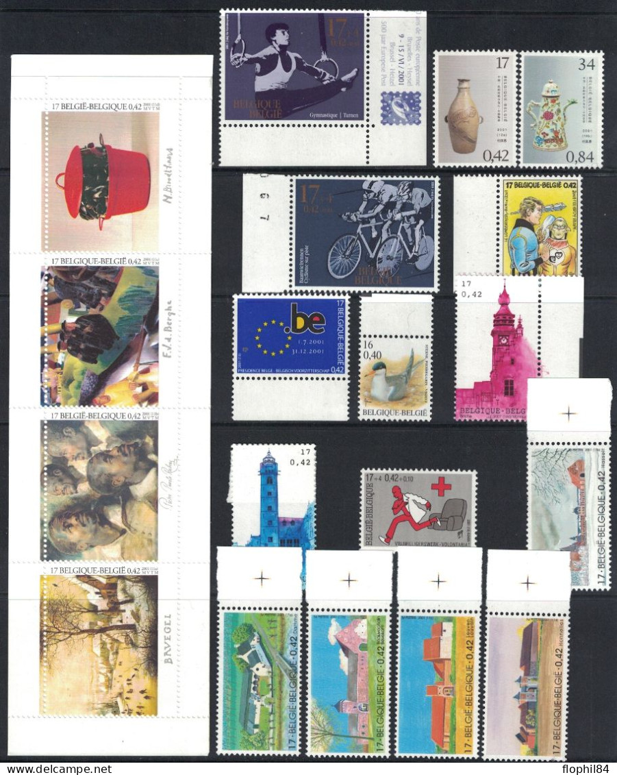 BELGIQUE - DE L'ANNEE 2001 EN POCHETTE DE LA POSTE - NEUF - FACIALE 50€29. - Unused Stamps