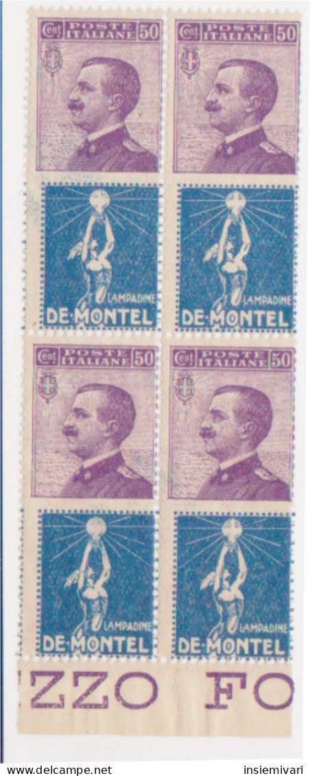 E+1924-25 REGNO PUBBLICITARIO 50 CENT DE MONTEL QUARTINA. - Pubblicitari