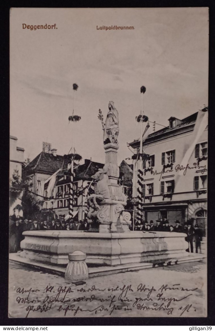 DEGGENDORF, Versammlung Am Luitpoldbrunnen, 1919 Gelaufen - Deggendorf