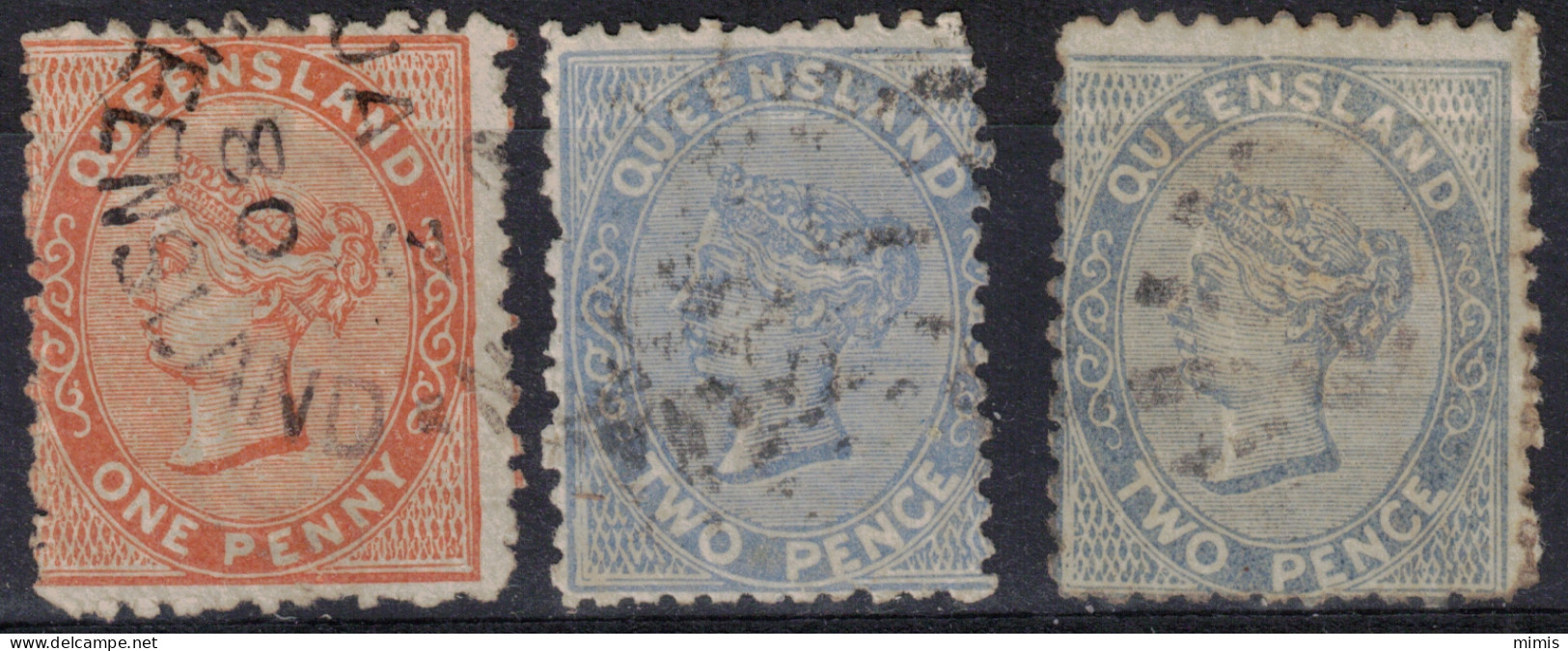 QUEENSLAND        1883-92    N° 51a-52-53-55-56-63-65   Oblitérés - Used Stamps