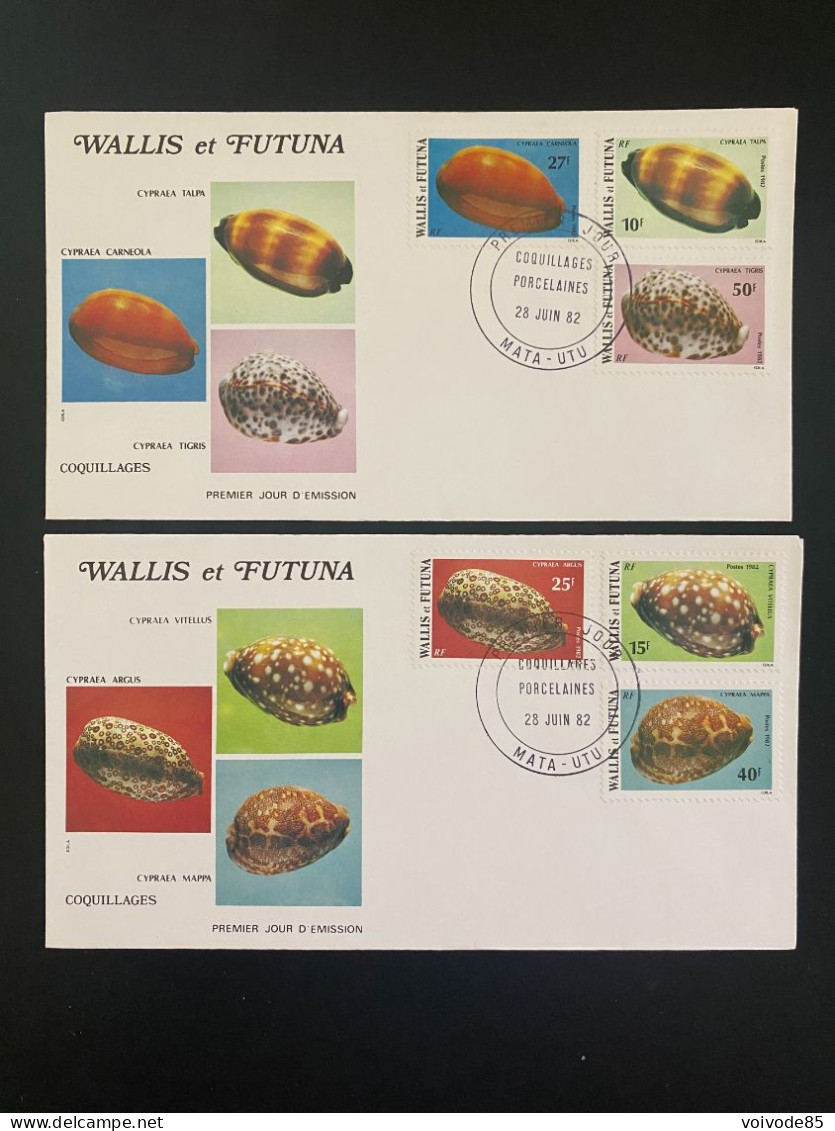 Enveloppes 1er Jour "Coquillages - Faune Marine" 28/06/1982 - 291/296 - Wallis Et Futuna - FDC