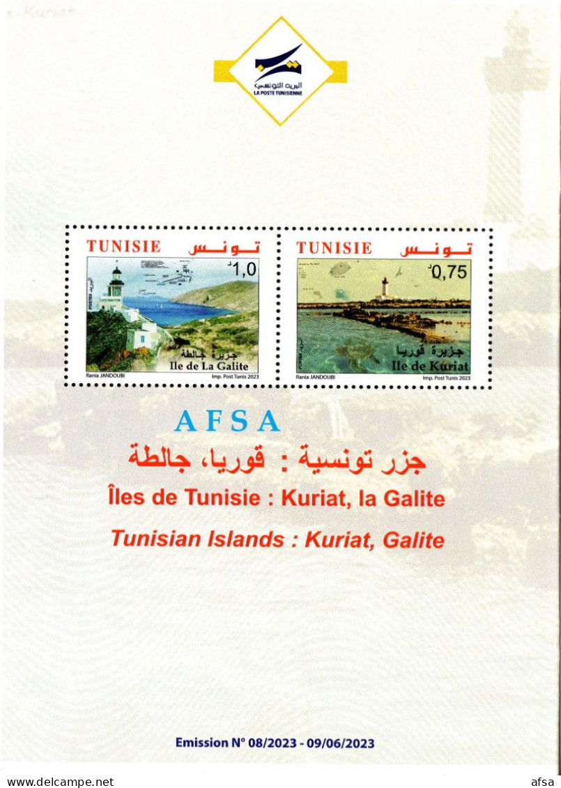 2023-Notice-iles De Tunisie: Ile De Kuriat,ile De La Galite (phares) 3 Langues-Arabe-Français-Anglais - Leuchttürme